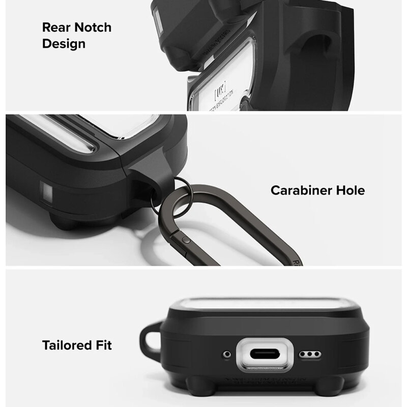Husa AirPods Pro 3 Ringke UX Magnetic, transparenta