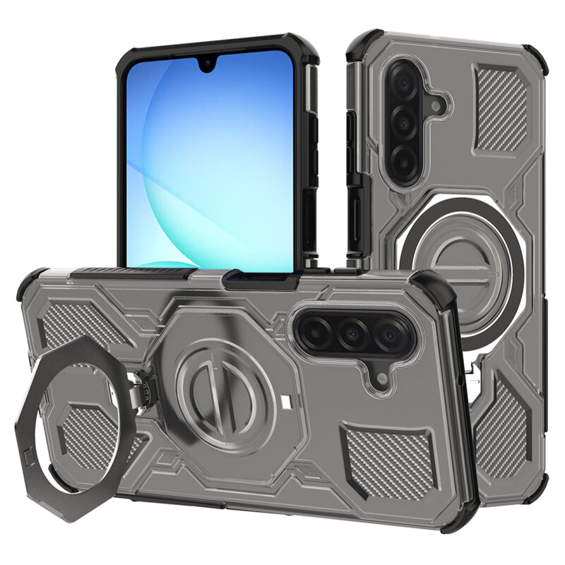 Husa Samsung Galaxy A18 Techsuit Carbon Shield PRO, fumuriu
