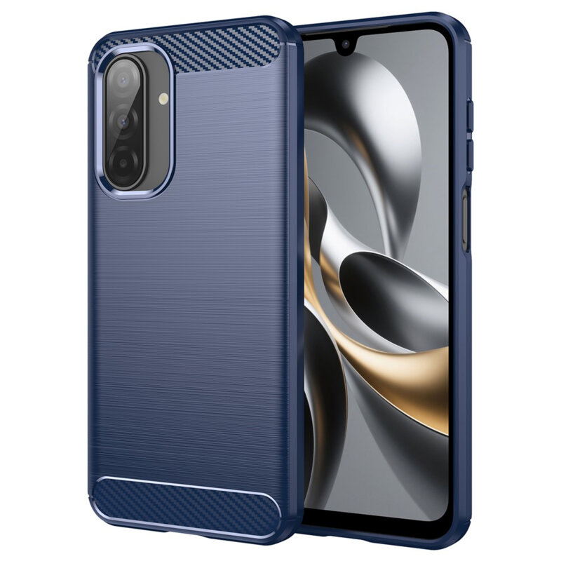 Husa Samsung Galaxy A18 Techsuit Carbon Silicone, albastru