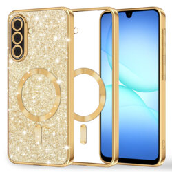 Husa premium Samsung Galaxy A18 5G Techsuit Luxury Glitter MagSafe, auriu