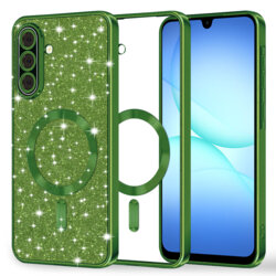 Husa premium Samsung Galaxy A18 Techsuit Luxury Glitter MagSafe, verde