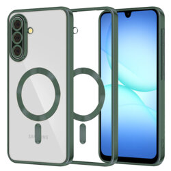 Husa premium Samsung Galaxy A18 Techsuit Luxury Crystal MagSafe, verde inchis