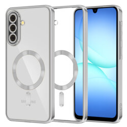 Husa premium Samsung Galaxy A18 Techsuit Luxury Crystal MagSafe, argintiu