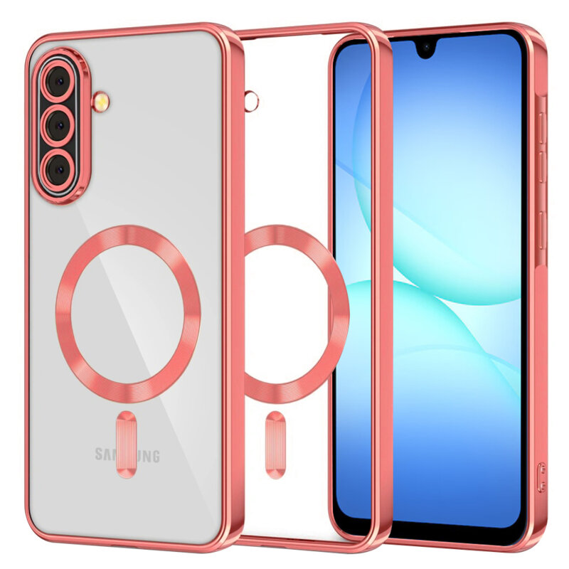 Husa premium Samsung Galaxy A18 Techsuit Luxury Crystal MagSafe, rosu