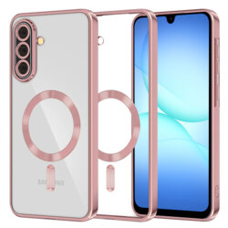 Husa premium Samsung Galaxy A18 Techsuit Luxury Crystal MagSafe, roz