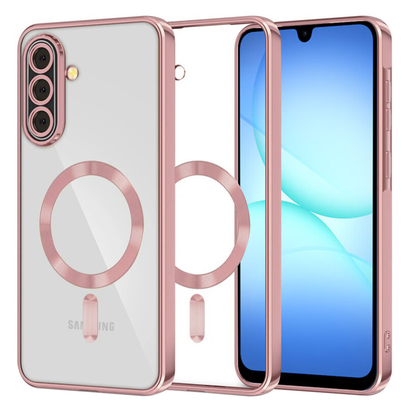 Husa premium Samsung Galaxy A18 Techsuit Luxury Crystal MagSafe, roz