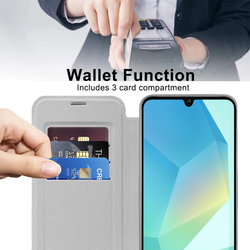Husa Samsung Galaxy A18 Techsuit SmartMag Book Case, gri
