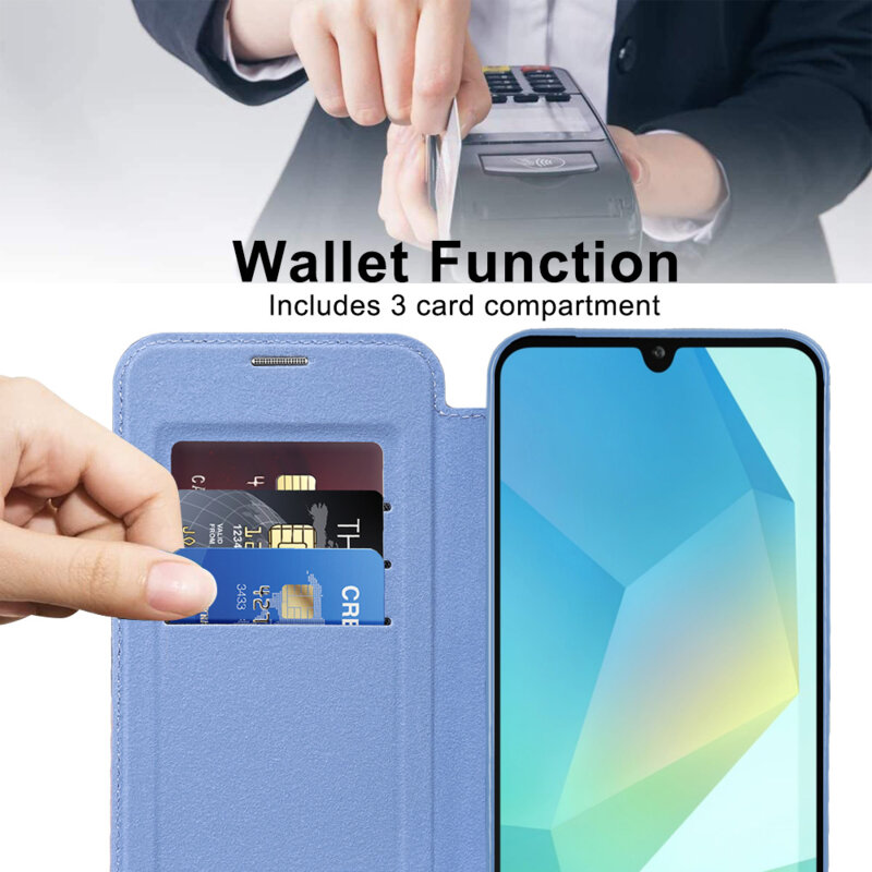 Husa Samsung Galaxy A18 Techsuit SmartMag Book Case, bleu