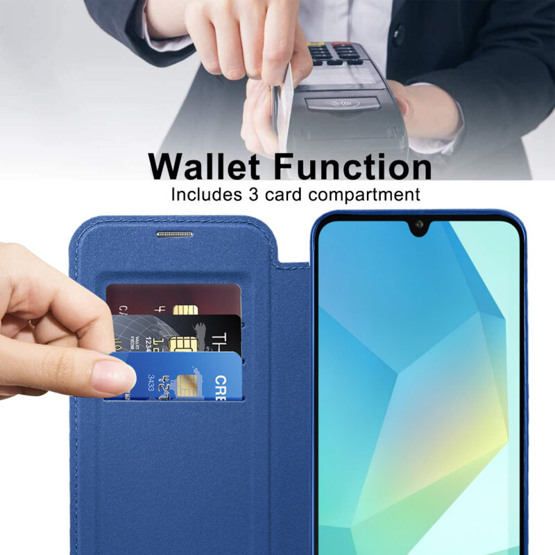 Husa Samsung Galaxy A18 Techsuit SmartMag Book Case, albastru