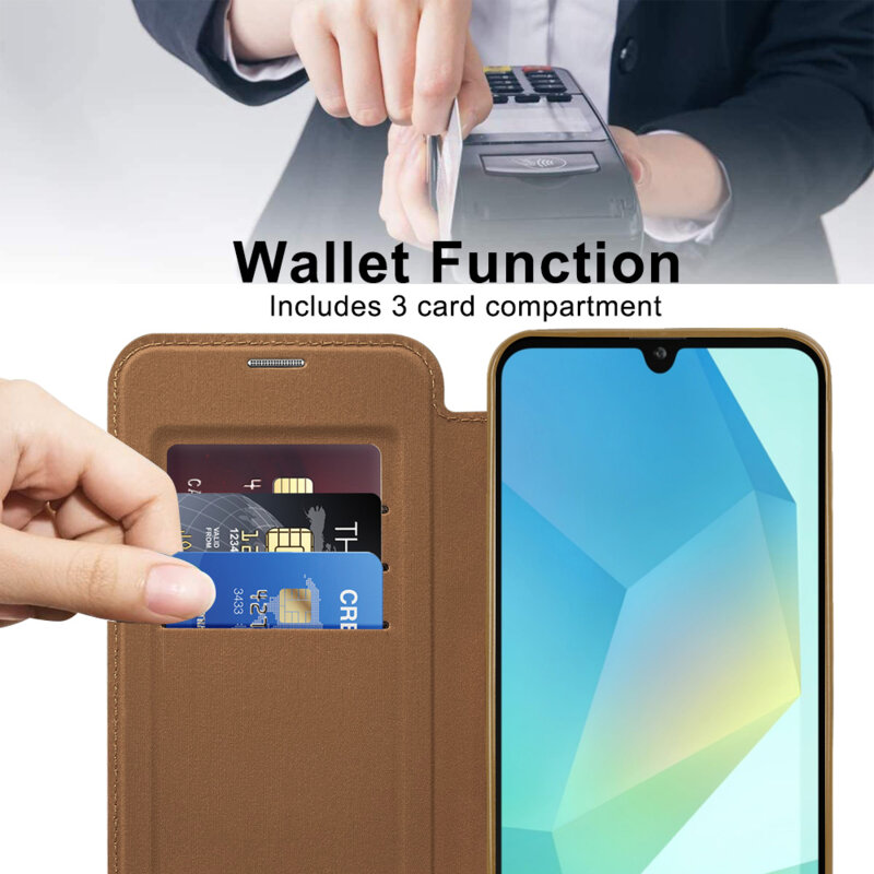 Husa Samsung Galaxy A18 Techsuit SmartMag Book Case, maro