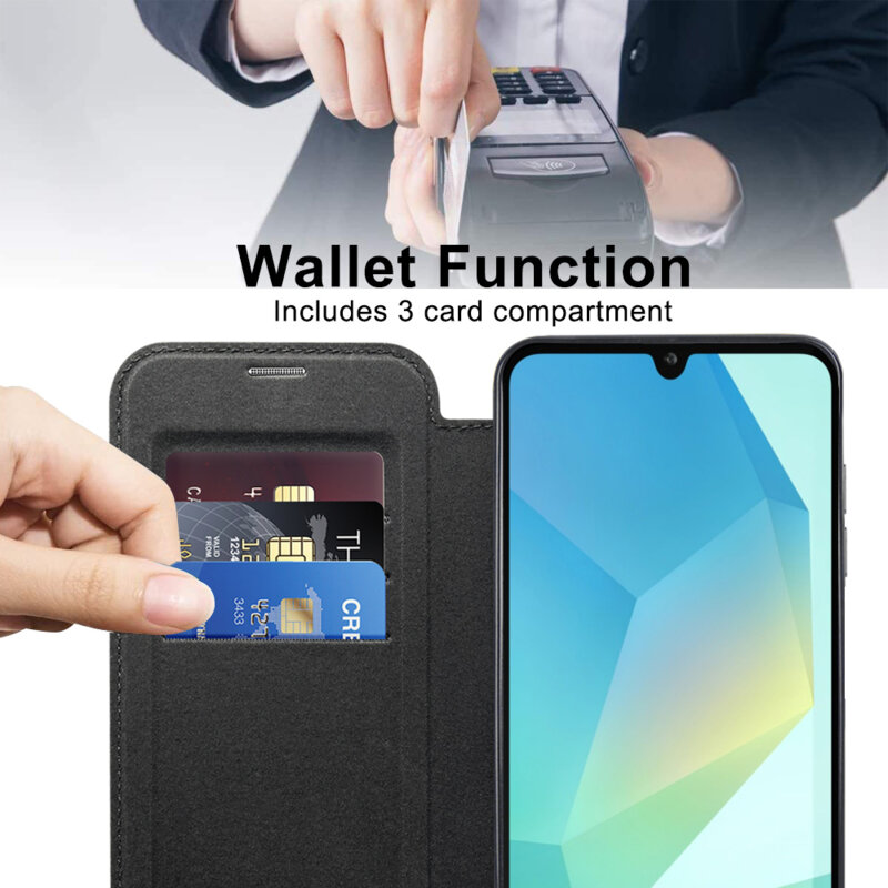 Husa Samsung Galaxy A18 Techsuit SmartMag Book Case, negru