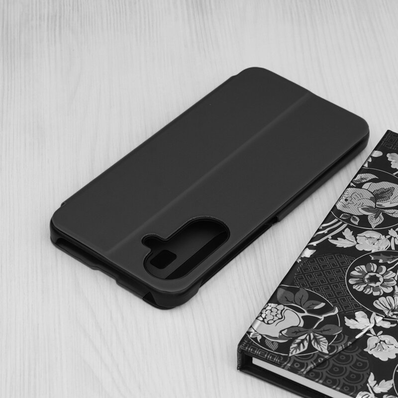 Husa Samsung Galaxy A18 Eco Leather View flip tip carte, negru