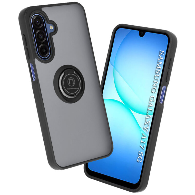 Husa Samsung Galaxy A18 Techsuit Glinth cu inel suport stand magnetic, negru