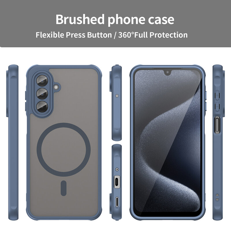 Husa Samsung Galaxy A18 Techsuit HaloFrost II MagSafe, bleumarin