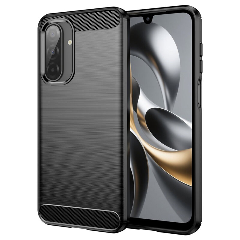 Husa Samsung Galaxy A18 Techsuit Carbon Silicone, negru