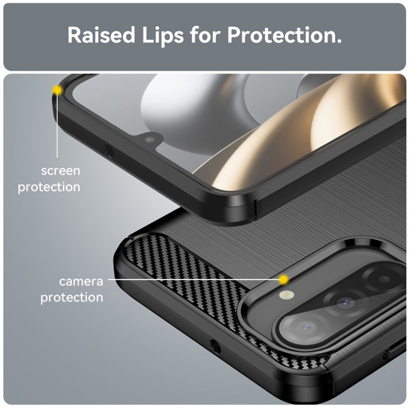 Husa Samsung Galaxy A18 Techsuit Carbon Silicone, negru