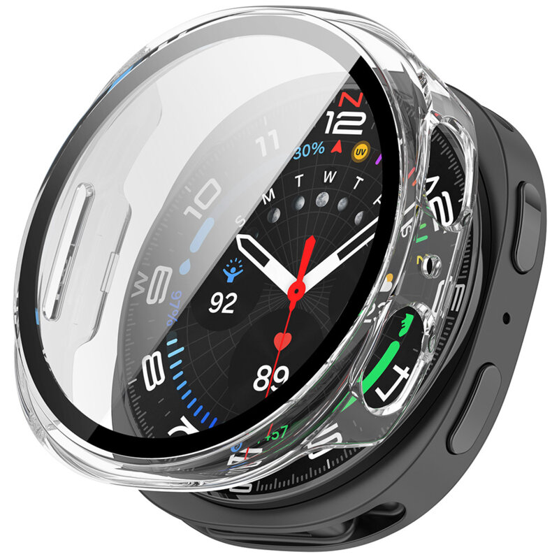 [Pachet 360°] Husa + folie Samsung Galaxy Watch9 44mm Techsuit Defense, transparenta