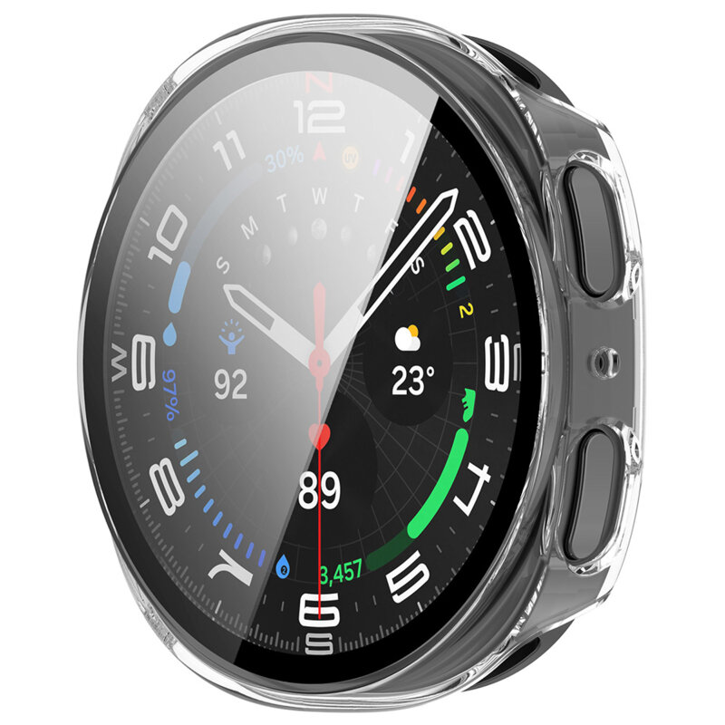 [Pachet 360°] Husa + folie Samsung Galaxy Watch9 44mm Techsuit Defense, transparenta