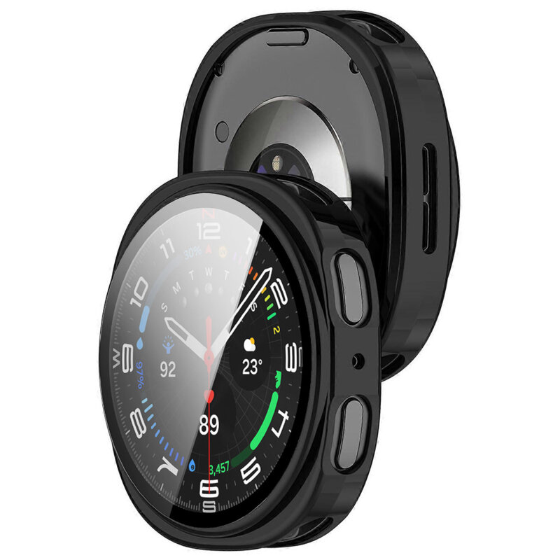 [Pachet 360°] Husa + folie Samsung Galaxy Watch9 44mm Techsuit Defense, negru