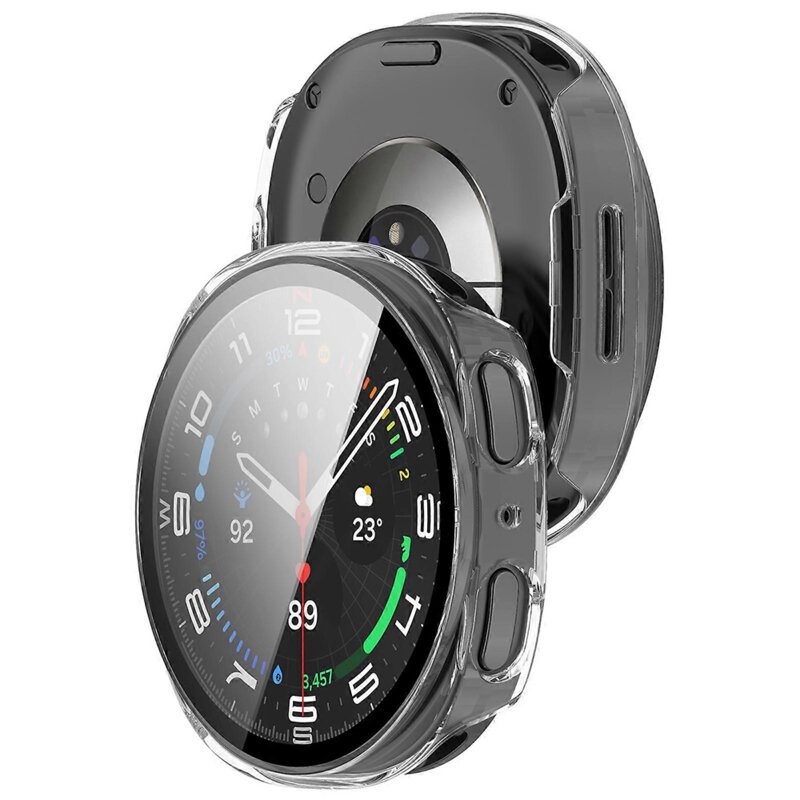 [Pachet 360°] Husa + folie Samsung Galaxy Watch9 40mm Techsuit Defense, transparenta