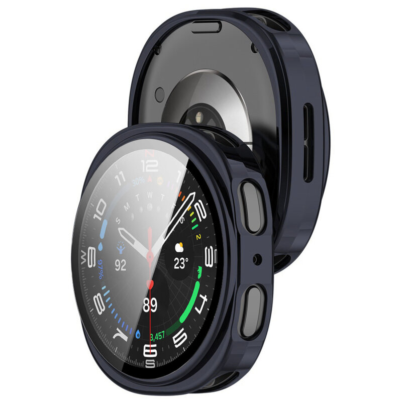 [Pachet 360°] Husa + folie Samsung Galaxy Watch9 40mm Techsuit Defense, bleumarin