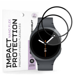 [Pachet 2x] Folie Samsung Galaxy Watch9 40mm Techsuit Nano Flex, negru