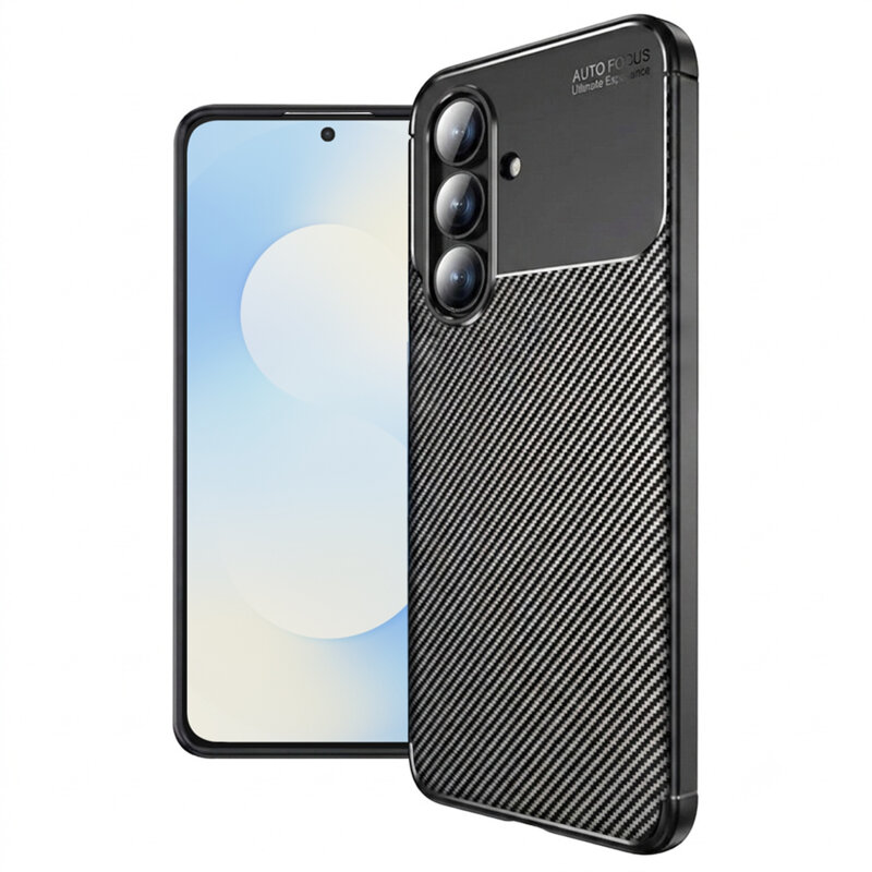 Husa Samsung Galaxy S25 FE Techsuit CarbonFiber, negru