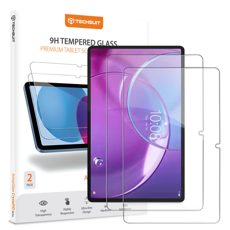 [Pachet 2x] Folie sticla Lenovo Idea Tab Pro Gen 2 Techsuit ArmorGlass CrystalHD, transparenta