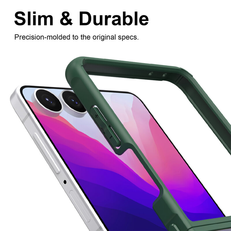 Husa Samsung Galaxy Z Flip8 Techsuit HaloFrost II MagSafe, verde
