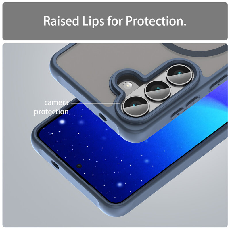 Husa Samsung Galaxy S26 FE Techsuit HaloFrost II MagSafe, bleumarin