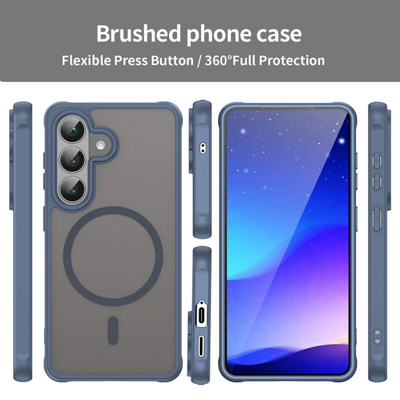 Husa Samsung Galaxy S26 FE Techsuit HaloFrost II MagSafe, bleumarin