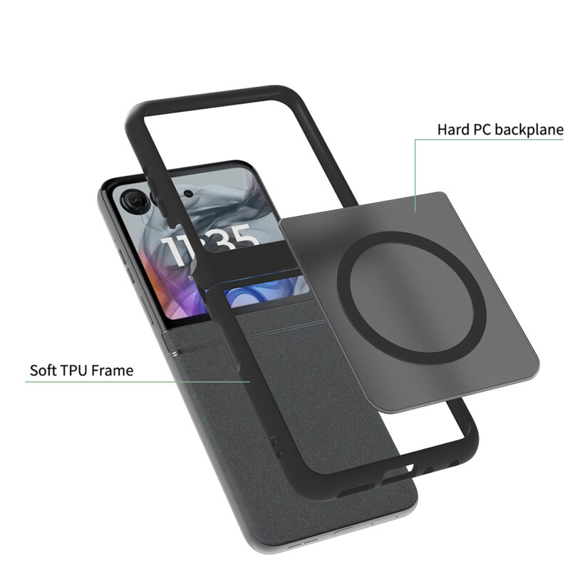 Husa Motorola Razr 60 Techsuit PureFrost MagSafe, negru frost