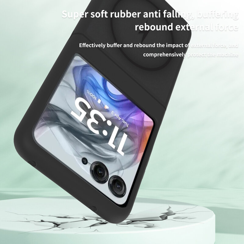 Husa Motorola Razr 60 Techsuit PureFrost MagSafe, negru frost