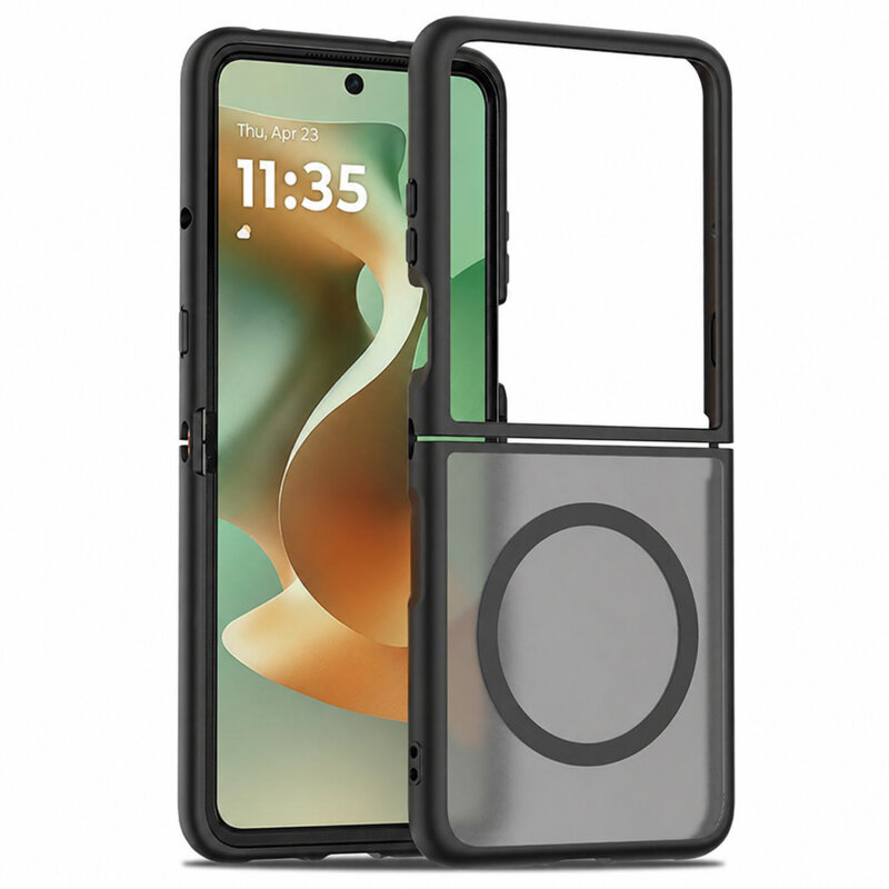 Husa Motorola Razr 60 Techsuit PureFrost MagSafe, negru frost