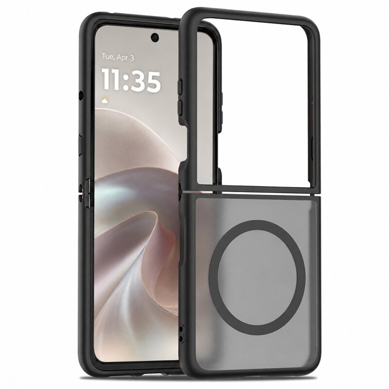 Husa Motorola Razr 70 Techsuit PureFrost MagSafe, negru frost
