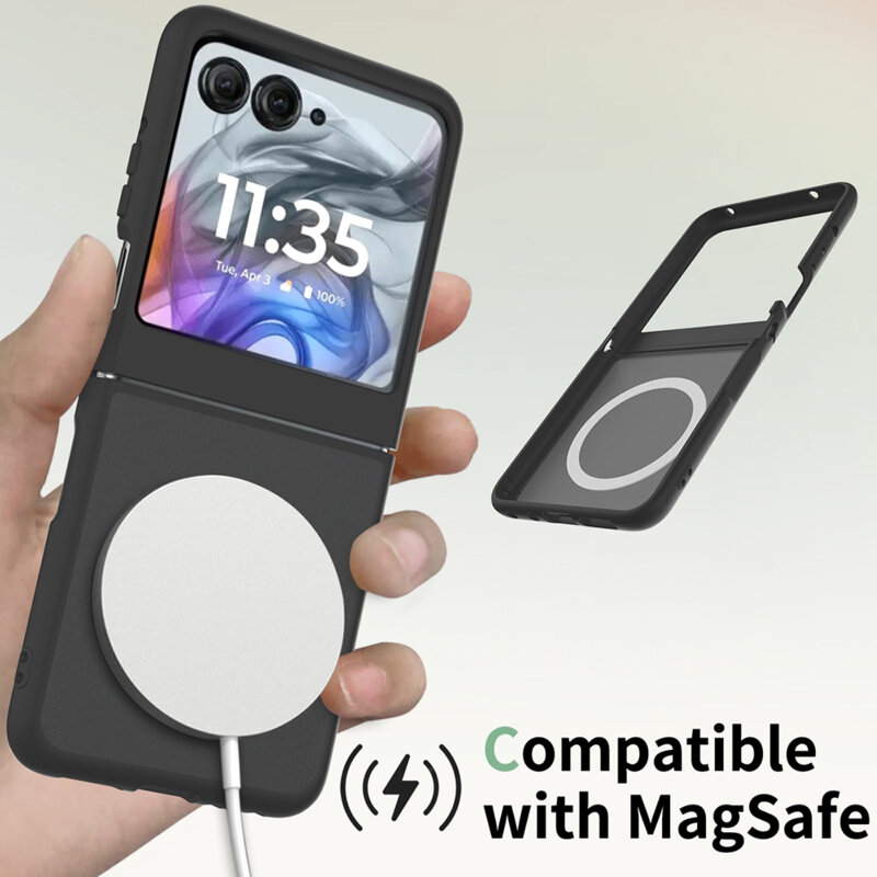 Husa Motorola Razr 70 Techsuit PureFrost MagSafe, negru frost
