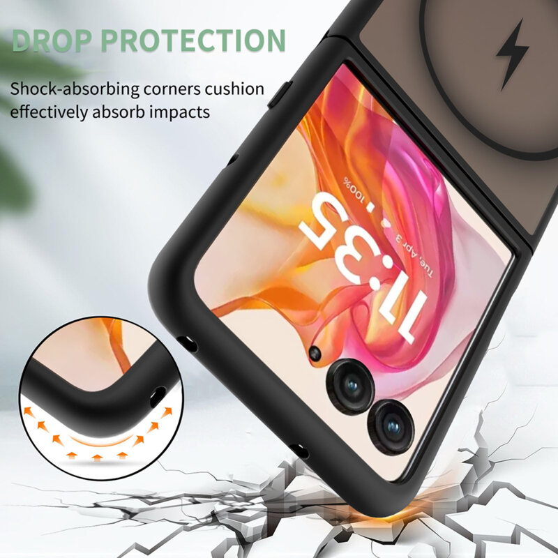 Husa Motorola Razr 50 Ultra Techsuit PureFrost MagSafe, negru frost