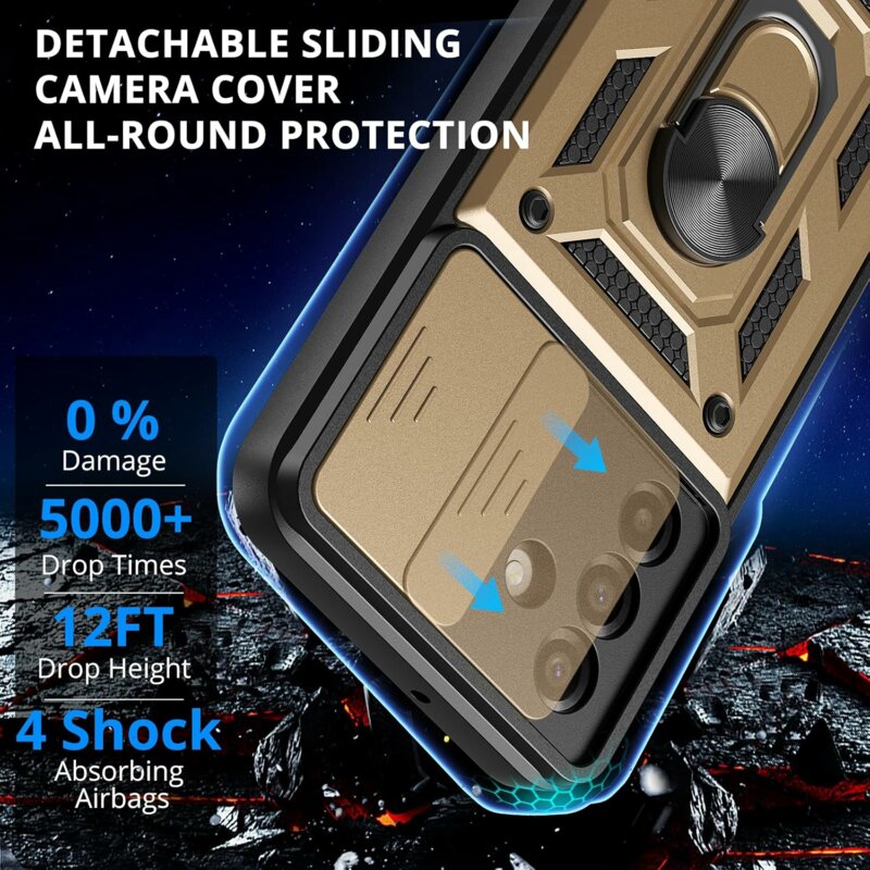 Husa Samsung Galaxy M17 protectie camera Techsuit CamShield Series, auriu