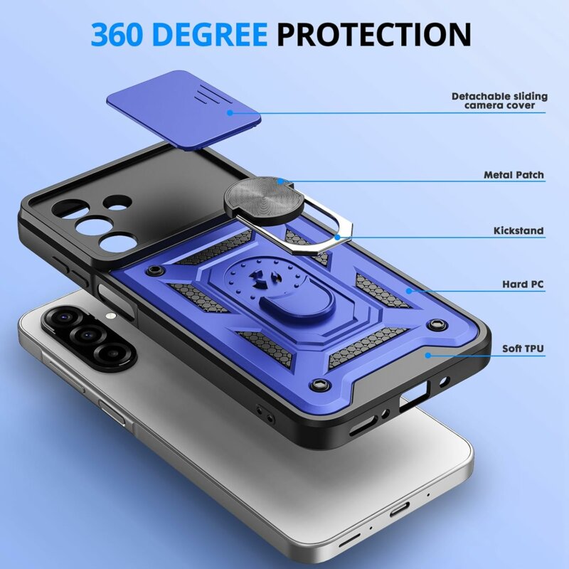Husa Samsung Galaxy A17 4G protectie camera Techsuit CamShield Series, albastru