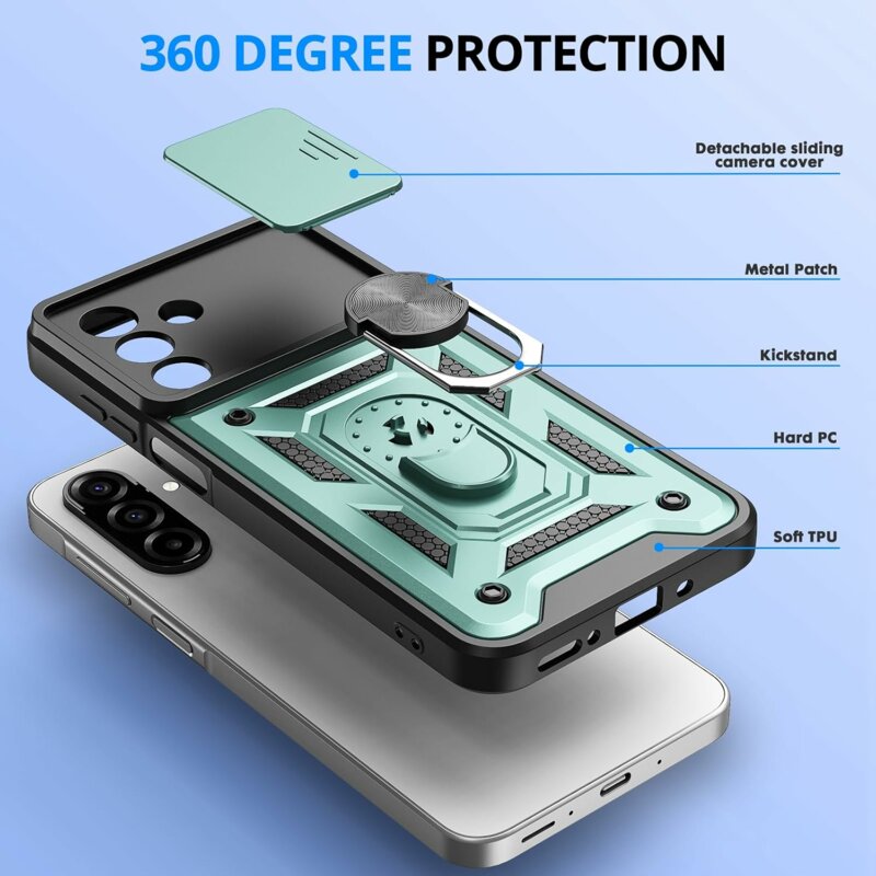 Husa Samsung Galaxy A17 4G protectie camera Techsuit CamShield Series, verde