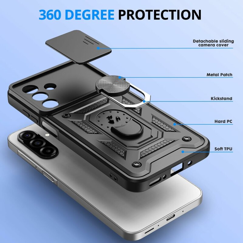 Husa Samsung Galaxy A17 5G protectie camera Techsuit CamShield Series, negru
