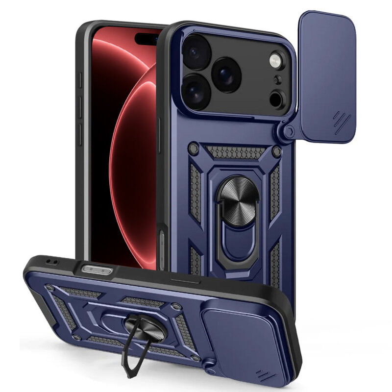 Husa iPhone 18 Pro protectie camera Techsuit CamShield Series, albastru