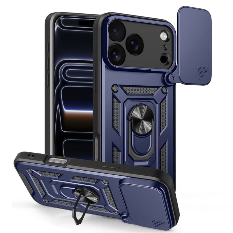 Husa iPhone 17 Pro protectie camera Techsuit CamShield Series, albastru