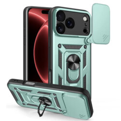 Husa iPhone 18 Pro protectie camera Techsuit CamShield Series, verde