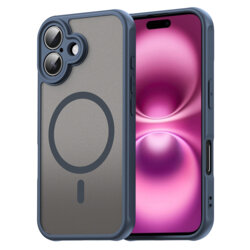 Husa iPhone 16 Plus Techsuit HaloFrost II MagSafe, bleumarin