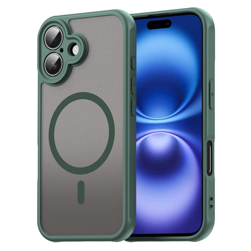 Husa iPhone 16 Techsuit HaloFrost II MagSafe, verde