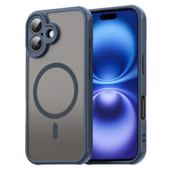Husa iPhone 16 Techsuit HaloFrost II MagSafe, bleumarin