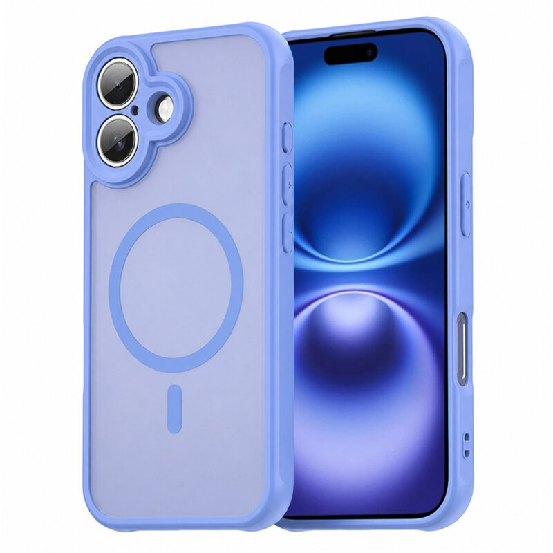 Husa iPhone 16 Techsuit HaloFrost II MagSafe, albastru
