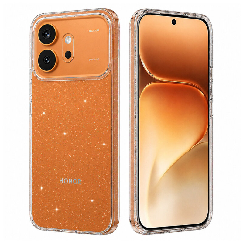 Husa sclipici Honor 600 Techsuit SparkleSkin, transparenta