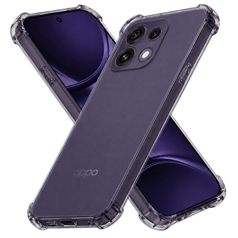 Husa Oppo Reno16 F Techsuit Shockproof Clear Silicone, fumuriu